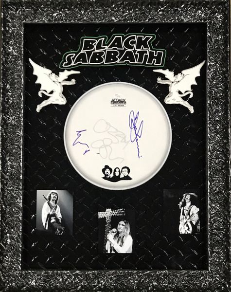 BLACK SABBATH DRUMHEAD SIGNED BY 3