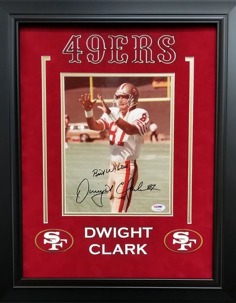 DWIGHT CLARK 49ERS SIGNED 8X10 PHOTO  Autographed Framed Memorabilia &  Collectibles Signed and Unsigned