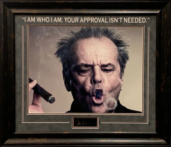 JACK NICHOLSON SMOKING A CIGAR FRAMED PHOTO WITH QUOTE