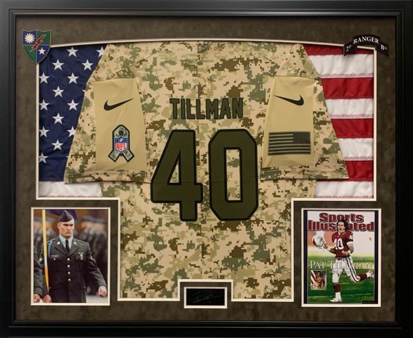 Pat Tillman Signed Cardinals 36x44 Custom Framed Jersey Display