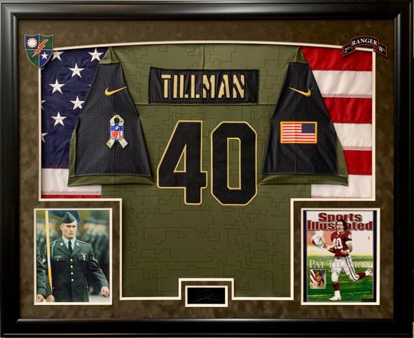 Pristine Auction - This Pat Tillman signed 𝘼𝙉𝘿 custom framed jersey ENDS  TONIGHT!