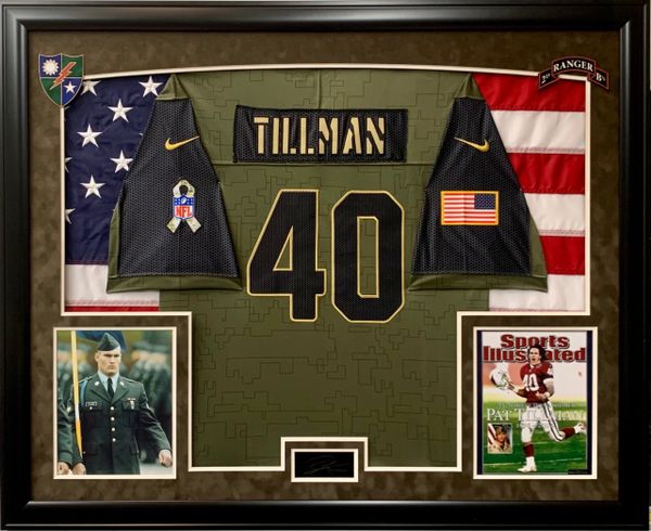 Pat Tillman Signed Cardinals 36x44 Custom Framed Jersey Display (JSA LOA)