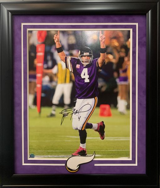 Brett Favre Autographed Framed Vikings Jersey