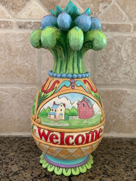 Jim Shore Heartwood Creek Welcome Pineapple with Scenes 4057702