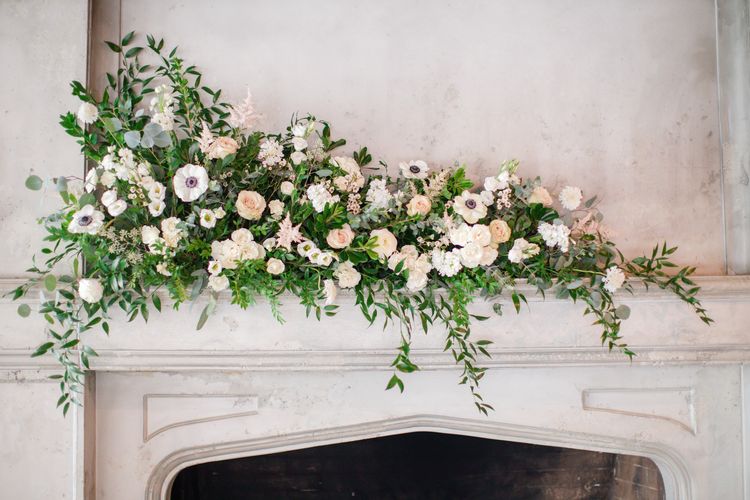 Calgary Wedding Flowers & Florist | Sweet Bloom | Blooming Fireplace Mantle