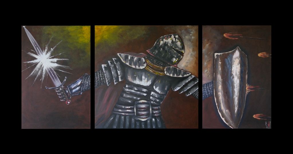 Warrior, shield, sword, arrow, firry arrow, helmet, belt, breast plate, armor, Zeal, holy spirit, lo