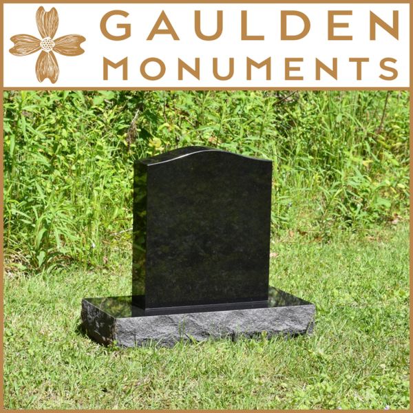 Infant Single Upright Headstone Memorial - Jet Black Granite