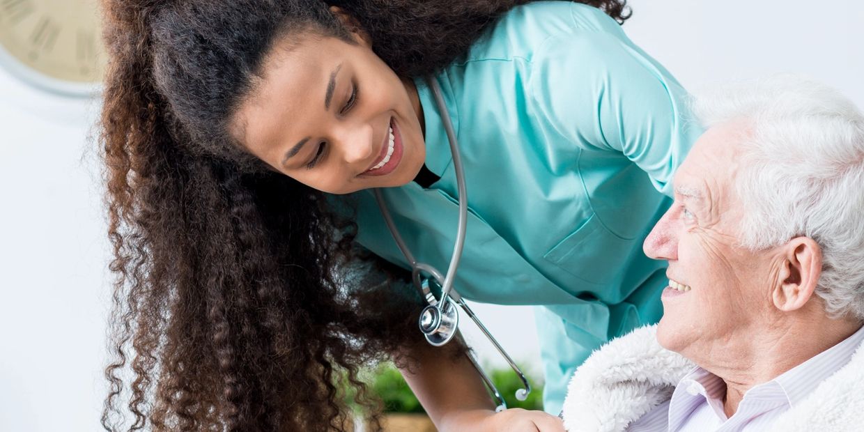 A nurse caring for a client in his home