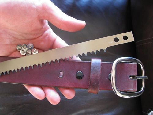 BCNW Leather Belt with Swede Saw Blade