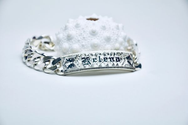 Details about   Hawaiian Heirloom Jewelry Sterling Silver Custom ID Bracelet with YOUR NAME 