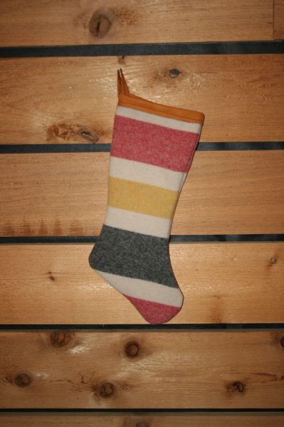 Wool Christmas Stocking Trapper Stipe