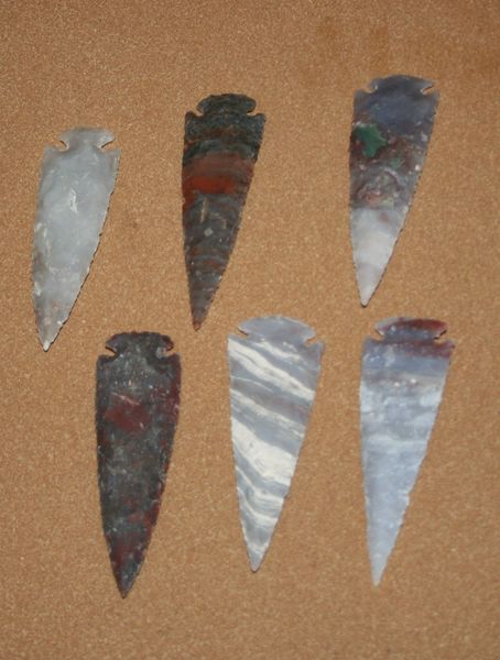 Hand Chipped Arrowheads 3"