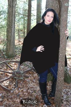 Ladies Poncho Black