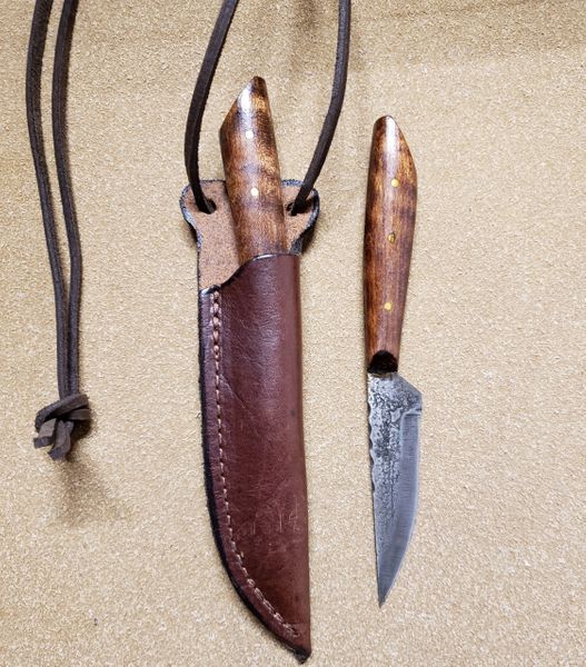 Small Knife w/ Leather Neck Sheath