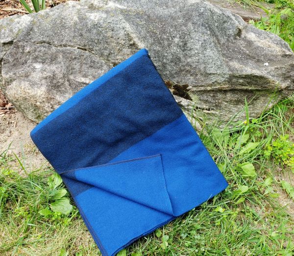 Royal Blue with Black Strip Camp Blanket 72x60