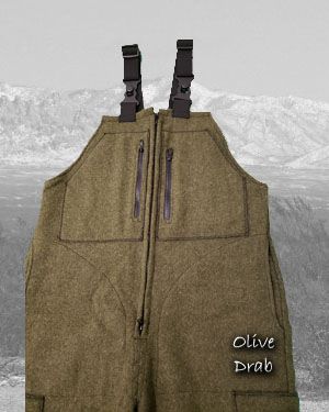 Olive Drab Wool Bibs