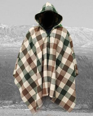 Poncho River Rock Plaid