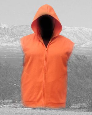 Wool Hunter Orange Vest With Hood Asbell Wool