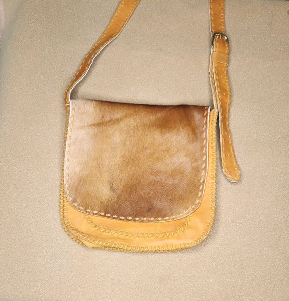 Large Hand made Leather/ Fur Shooting bag