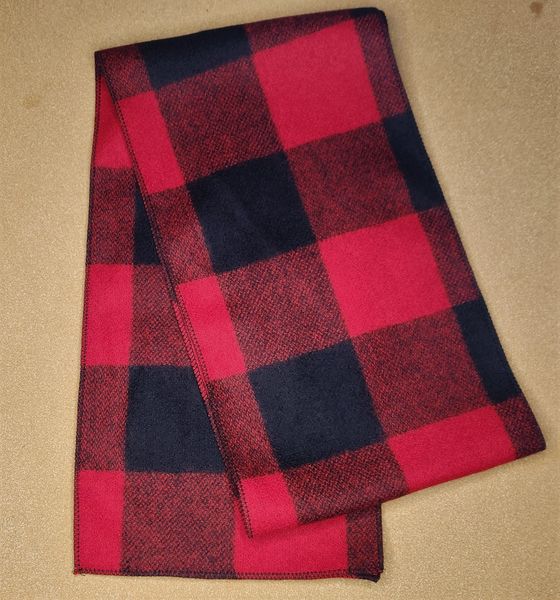 Wool Scarf Red and Black Buffalo Plaid