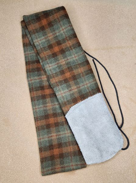 Leather Tip Wool Bowcase Longbow/Recurve plaid 03