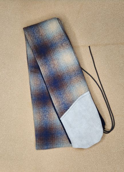 Leather Tip Wool Bowcase Longbow/Recurve plaid 06