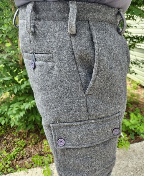 Wool Military Pants Gray