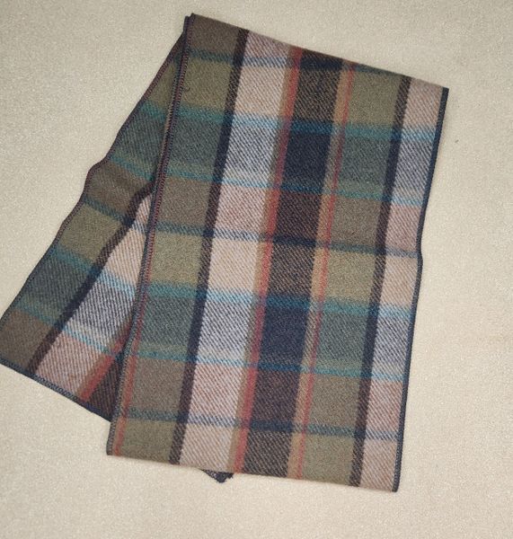 Wool Scarf Little Delta Plaid Extra Heavy Weight 60" x 10"