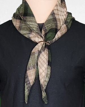 Wool Bandana W/Slide Evening Stand Green