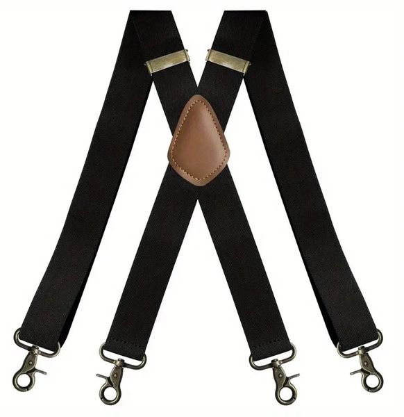 Mens X-Shaped 4 Hooks Classic Elastic Suspenders