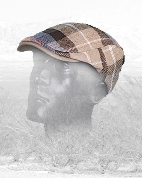 Short Brim Shooting/Driving Cap Brown Plaid