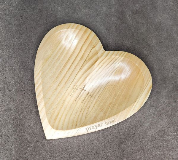 Heart Shaped Wood Bowl