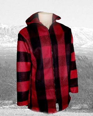 Wool Canoe Jacket Red & Black Buffalo Plaid