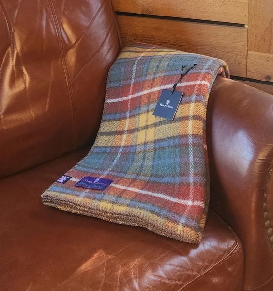 Wool Tartan Plaid Blanket Antique Buchanan