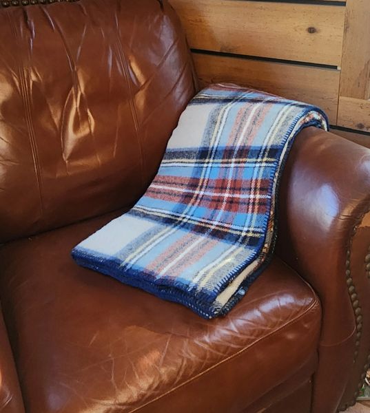 Wool Tartan Plaid Blanket Antique Dress Stewart