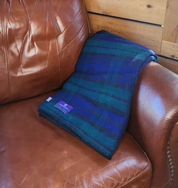 Wool Tartan Plaid Blanket Black Watch