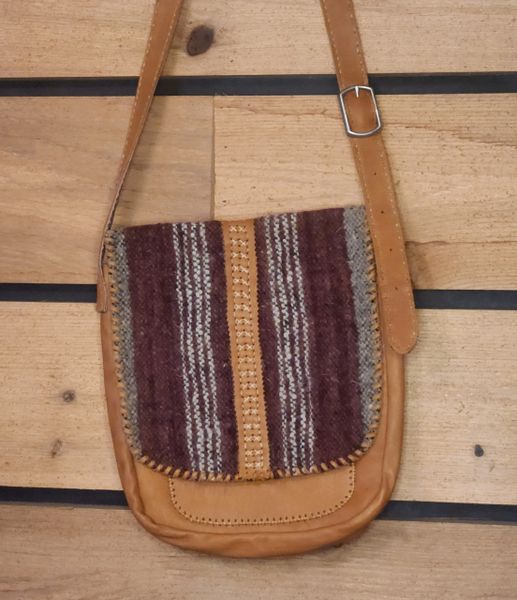 Hand Made Leather Haversack w/Wool 01
