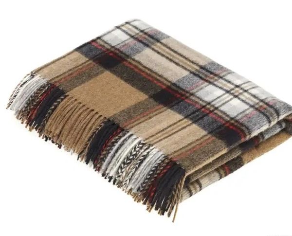 Tartan Plaid Blanket Camel Stewart