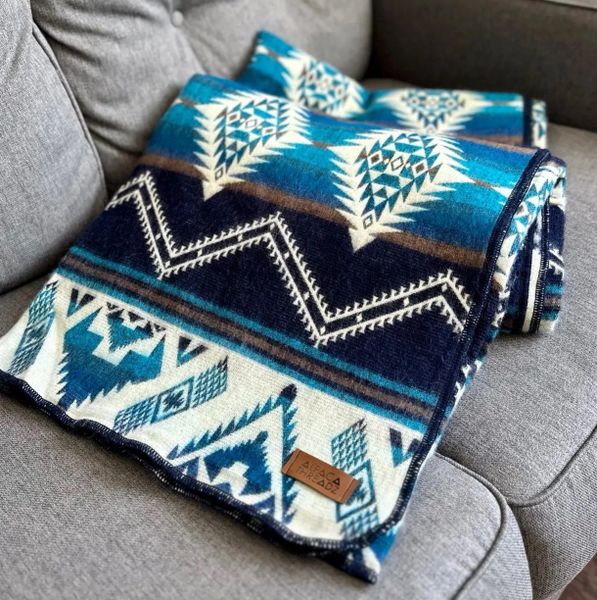Alpaca Wool Blanket Cobalt Blue