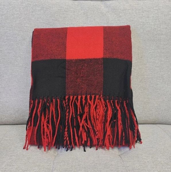 Red and Black Buffalo Plaid Throw