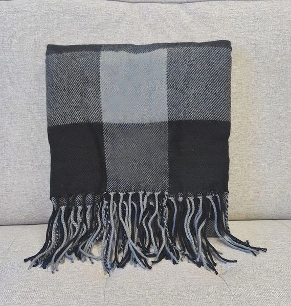 Gray and Black Buffalo Plaid Throw