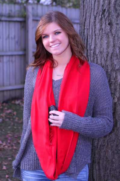 Red Knit Sport Scarf