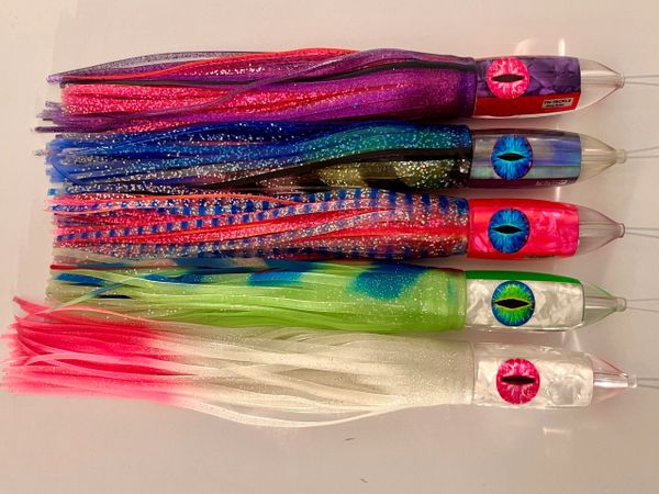 Acrylic Head Octopus Skirt Bait, Big Game Fishing Lure, tuna Lures