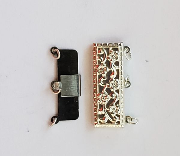 21x23mm Five Strand Box Clasp Oxidized Brass