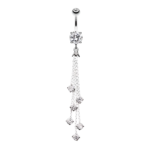 Royal Crown Key Nipple Barbell Ring | belly ring body jewelry gold rope