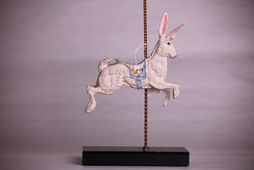 Hopping unicorn rabbit porcelain decor