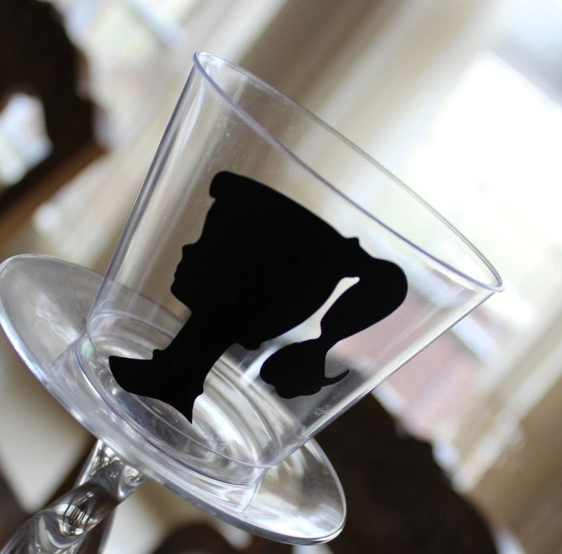 Barbie Plastic Cups,Black Vintage Barbie Logo, Set Of 12