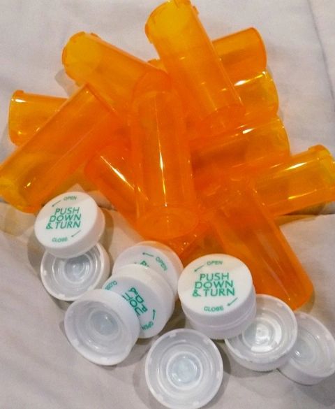 16 oz Amber Graduated Oval RX Bottles with Child-Resistant Caps