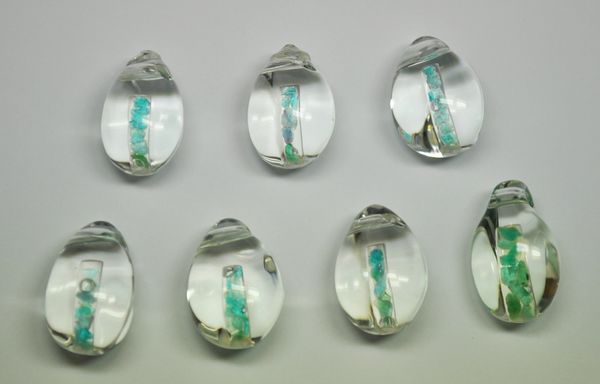 Brazilian Quartz Pendant Filled with Paraiba Tourmaline Nuggets