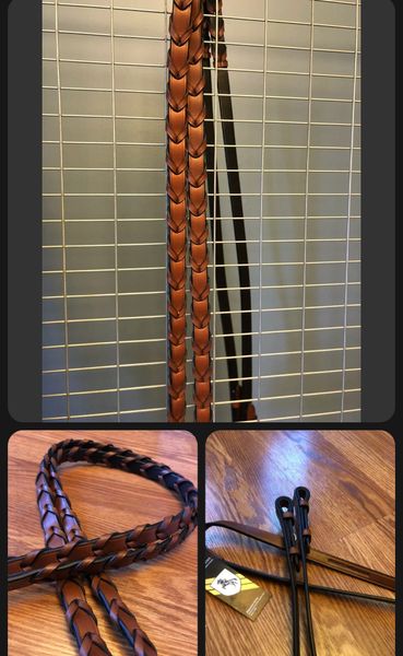 Bobby's English Tack: Signature Series Flat Laced English Leather Reins